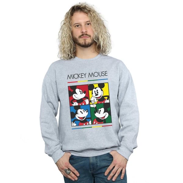 Disney Mens Musse Pigg Sweatshirt med fyrkantig färg