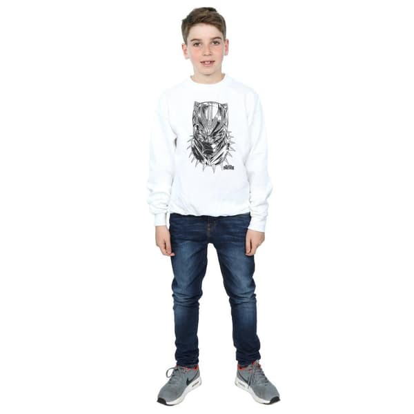Marvel Boys Black Panther Spray Headshot Sweatshirt
