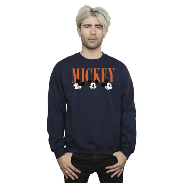 Disney Mens Mickey Mouse Faces Sweatshirt