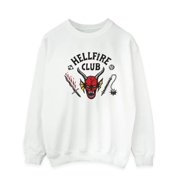 Netflix Mens Stranger Things Hellfire Club Sweatshirt White XXL