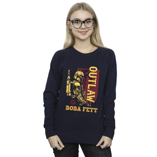 Star Wars Dam/Tjej The Book Of Boba Fett Distressed Outlaw Sweatshirt