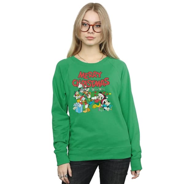 Disney Womens/Ladies Mickey And Friends Winter Wishes Sweatshirt