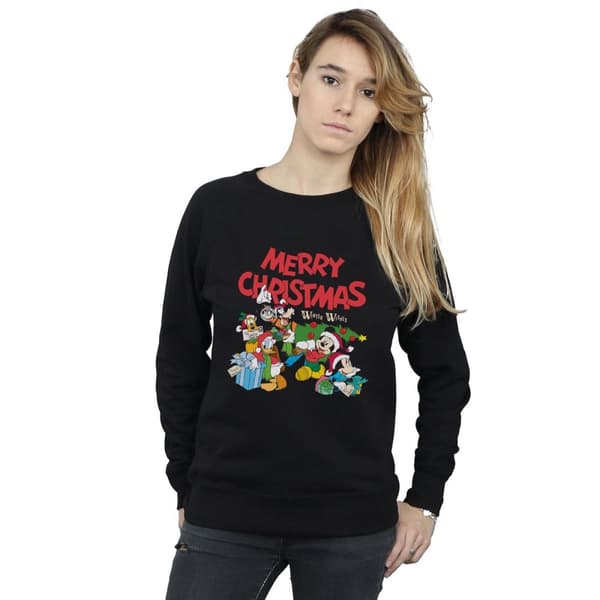 Disney Womens/Ladies Mickey And Friends Winter Wishes Sweatshirt