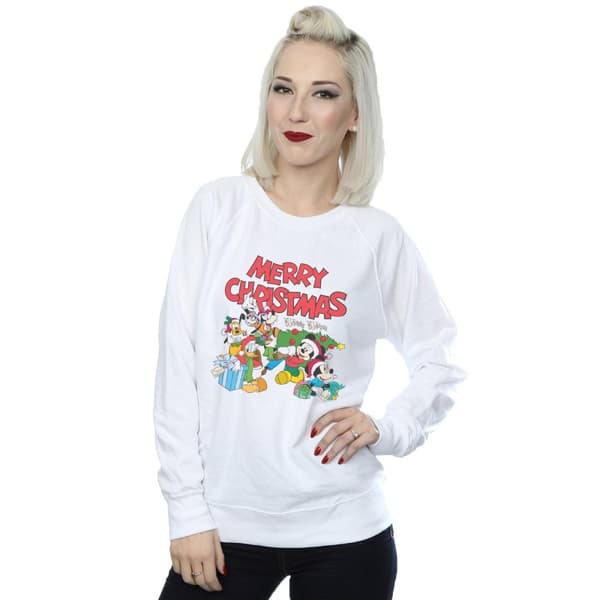 Disney Womens/Ladies Mickey And Friends Winter Wishes Sweatshirt