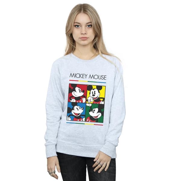 Disney Dam/Tjej Musse Pigg Sweatshirt med fyrkantig färg