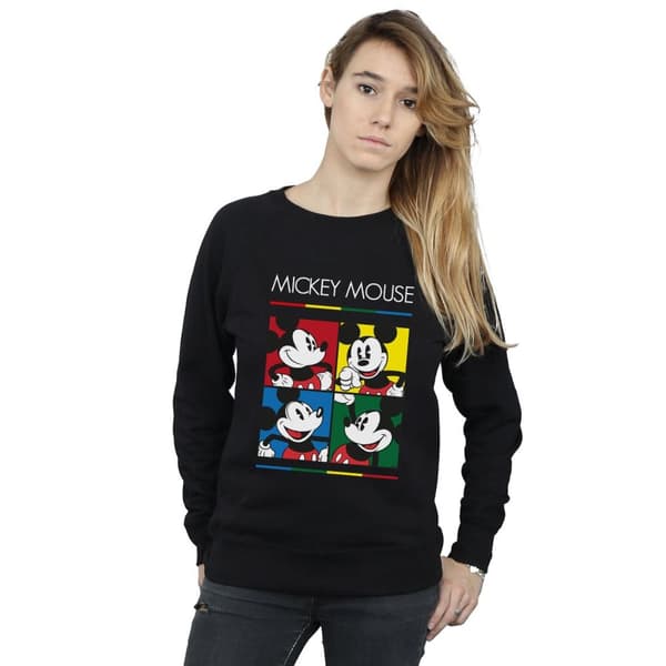 Disney Dam/Tjej Musse Pigg Sweatshirt med fyrkantig färg