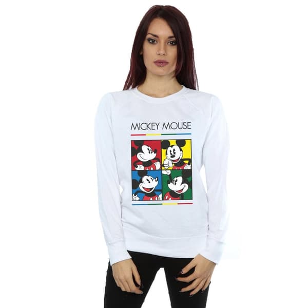 Disney Dam/Tjej Musse Pigg Sweatshirt med fyrkantig färg