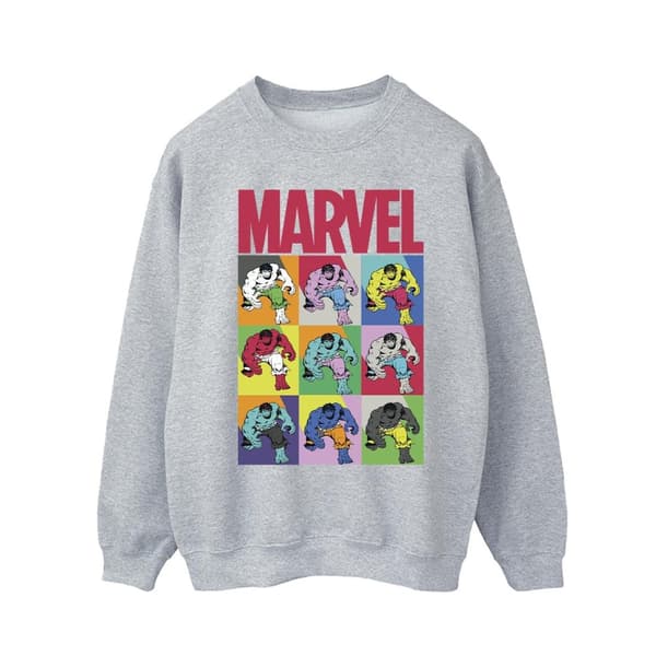 Marvel Mens Hulk Pop Art Sweatshirt Sports Grey S