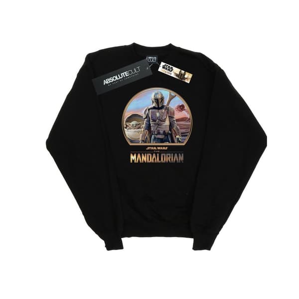 Star Wars Mandalorian Mando And The Child - Sweatshirt för flickor Black 5-6 Years