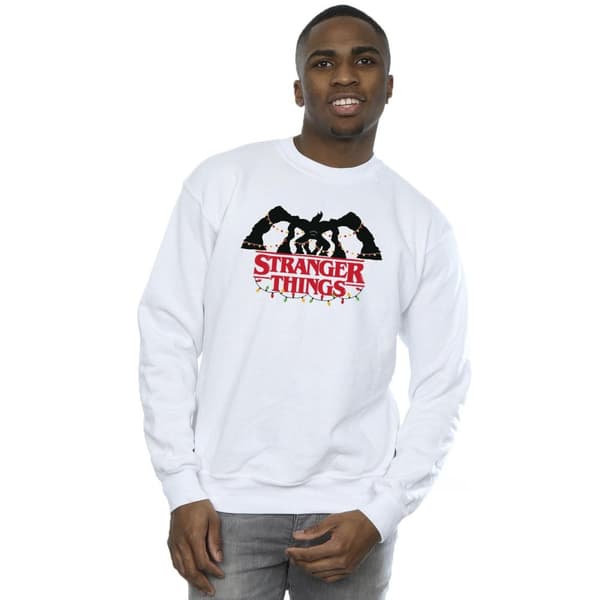 Netflix Mens Stranger Things Demogorgon Christmas Lights Sweatshirt