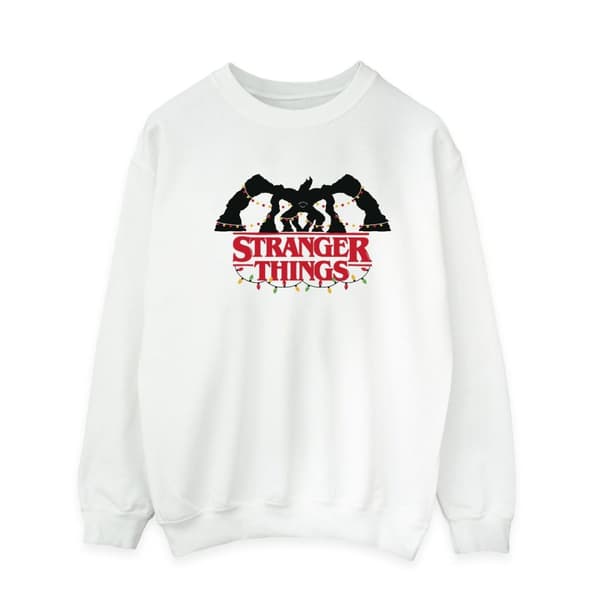 Netflix Mens Stranger Things Demogorgon Christmas Lights Sweatshirt