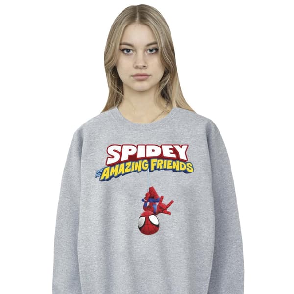 Marvel Womens/Ladies Spider-Man Hanging Upside Down Sweatshirt