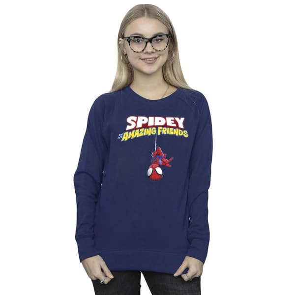 Marvel Womens/Ladies Spider-Man Hanging Upside Down Sweatshirt