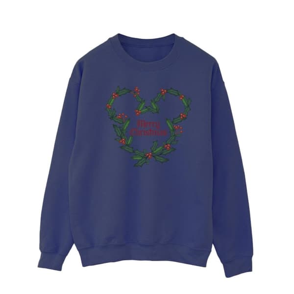Disney Mens Musse Pigg God Jul Holly Sweatshirt