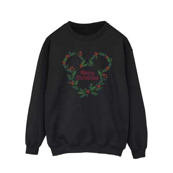 Disney Mens Musse Pigg God Jul Holly Sweatshirt