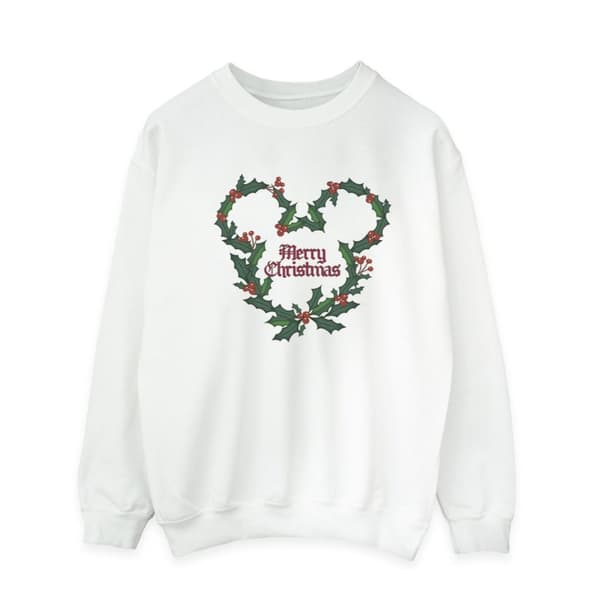 Disney Mens Musse Pigg God Jul Holly Sweatshirt