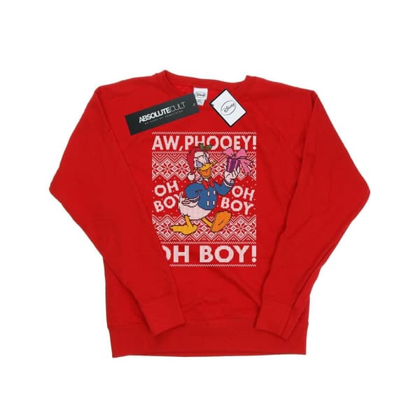 Disney Womens/Ladies Donald Duck Christmas Fair Isle Sweatshirt
