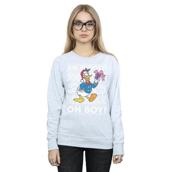 Disney Womens/Ladies Donald Duck Christmas Fair Isle Sweatshirt