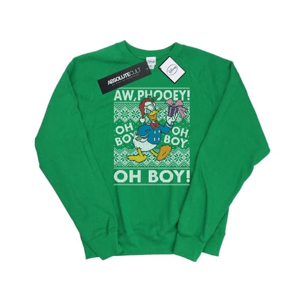 Disney Womens/Ladies Donald Duck Christmas Fair Isle Sweatshirt