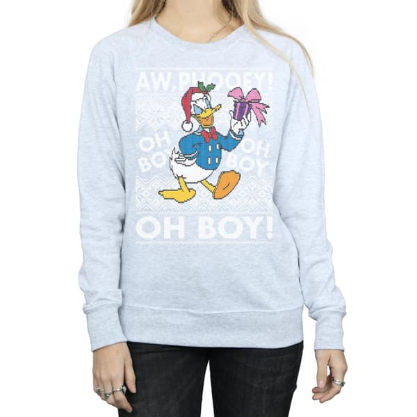 Disney Womens/Ladies Donald Duck Christmas Fair Isle Sweatshirt