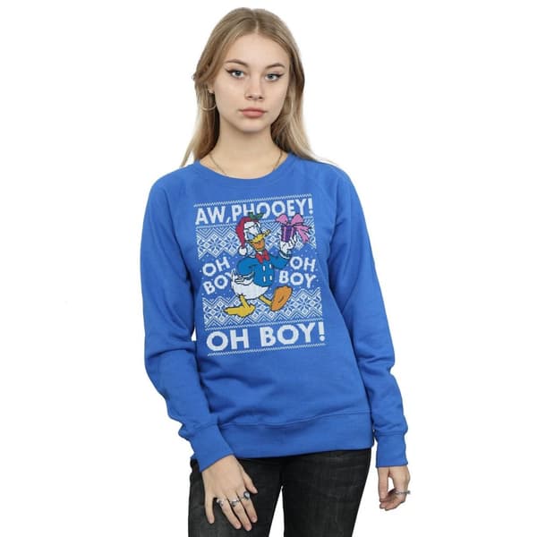 Disney Womens/Ladies Donald Duck Christmas Fair Isle Sweatshirt