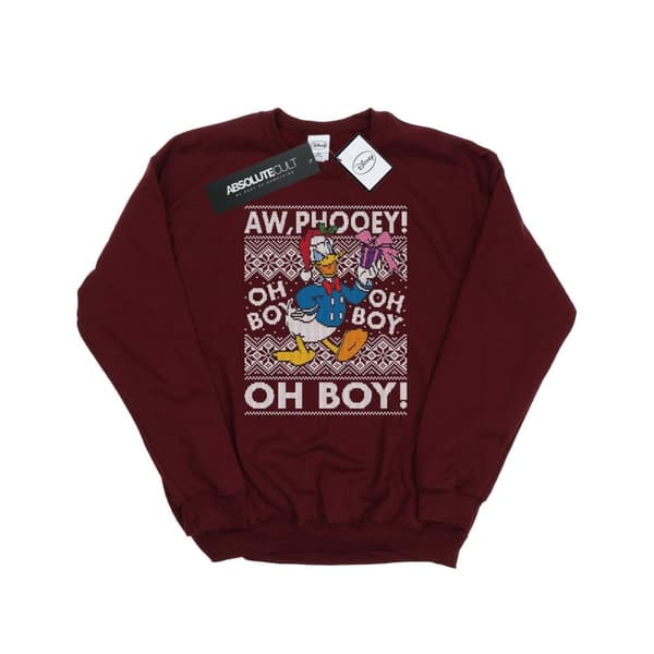 Disney Womens/Ladies Donald Duck Christmas Fair Isle Sweatshirt