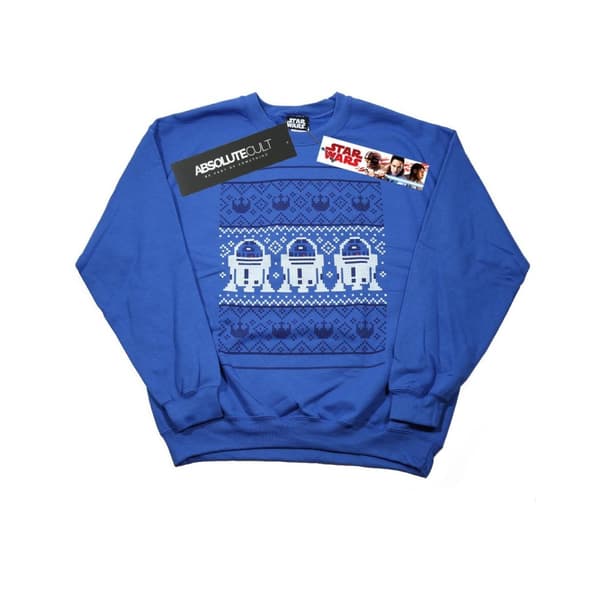 Star Wars Mens Christmas R2-D2 Fair Isle Sweatshirt