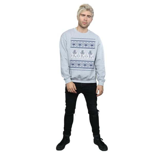 Star Wars Mens Christmas R2-D2 Fair Isle Sweatshirt