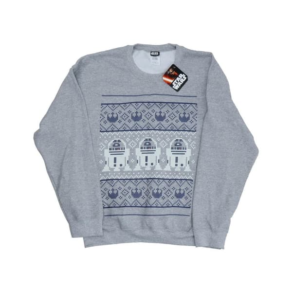 Star Wars Mens Christmas R2-D2 Fair Isle Sweatshirt