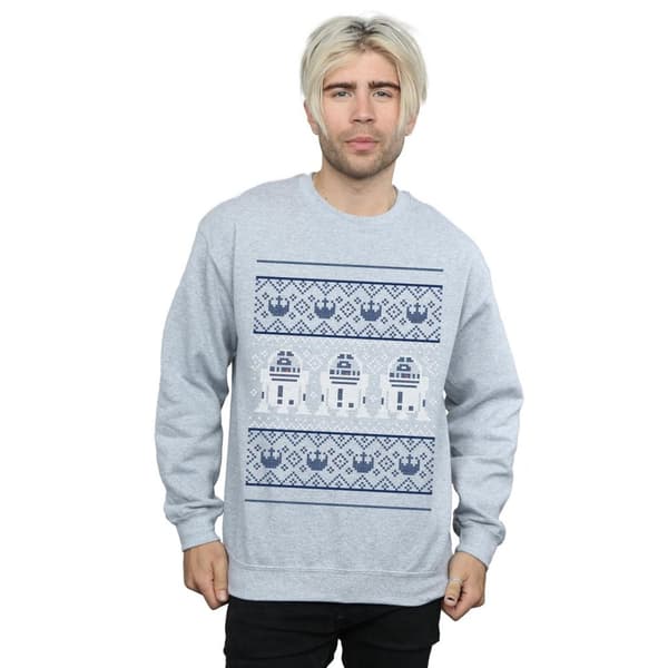 Star Wars Mens Christmas R2-D2 Fair Isle Sweatshirt