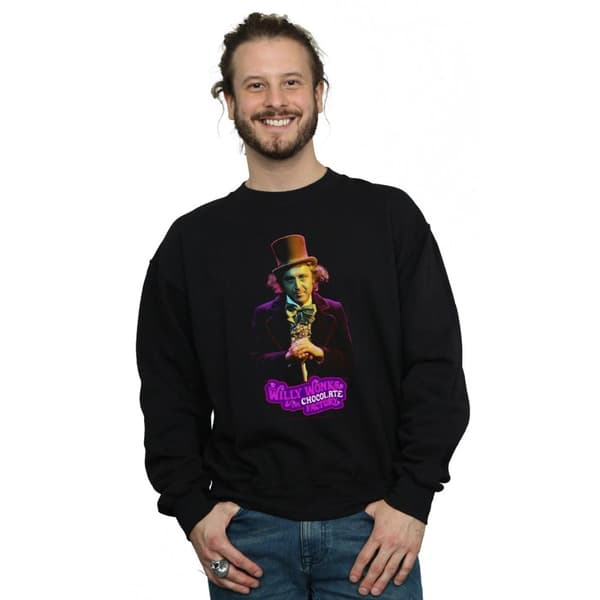 Willy Wonka And The Chocolate Factory Mens Dark Pose Sweatshirt