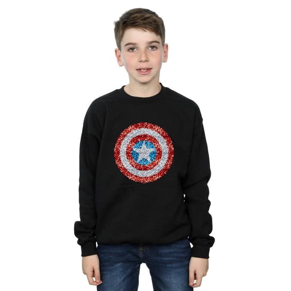 Marvel Boys Captain America Pixelated Shield Sweatshirt