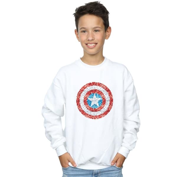 Marvel Boys Captain America Pixelated Shield Sweatshirt