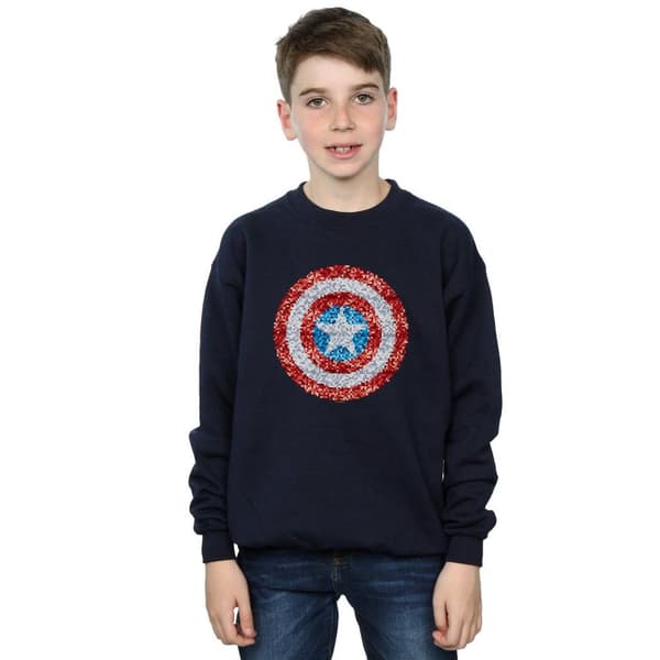 Marvel Boys Captain America Pixelated Shield Sweatshirt