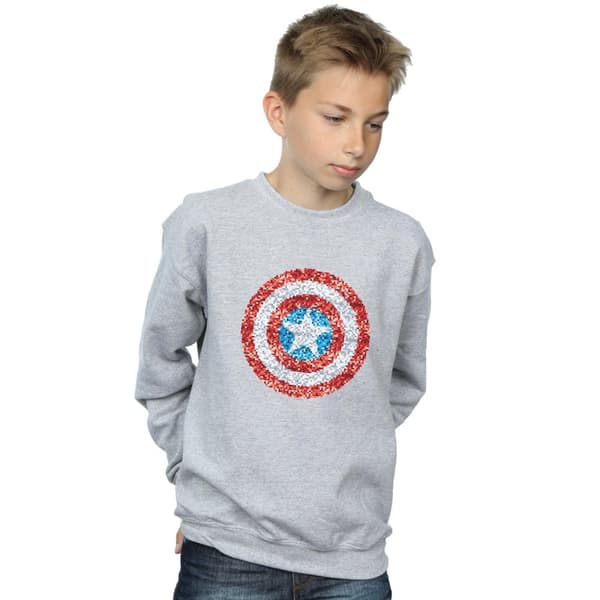 Marvel Boys Captain America Pixelated Shield Sweatshirt