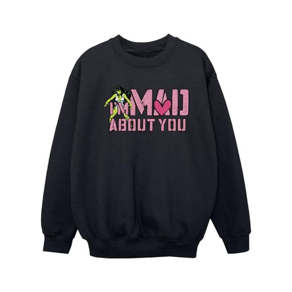 Marvel Girls She-Hulk Mad About You Sweatshirt Black 5-6 Years