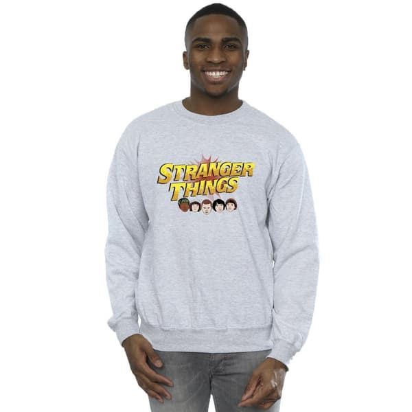 Netflix Mens Stranger Things Comic Heads Sweatshirt