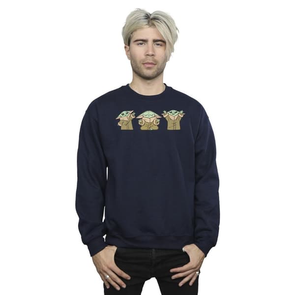 Star Wars Mens The Mandalorian Grogu Poses Sweatshirt