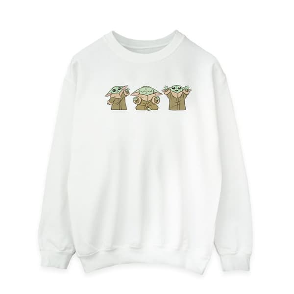Star Wars Mens The Mandalorian Grogu Poses Sweatshirt White M