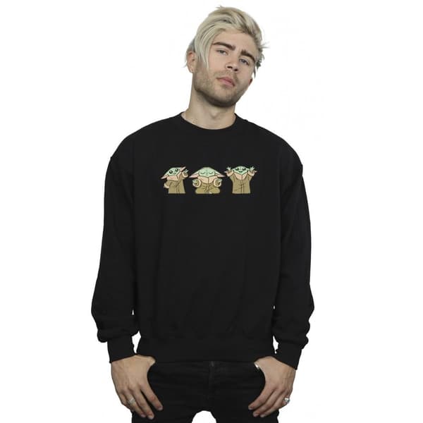 Star Wars Mens The Mandalorian Grogu Poses Sweatshirt