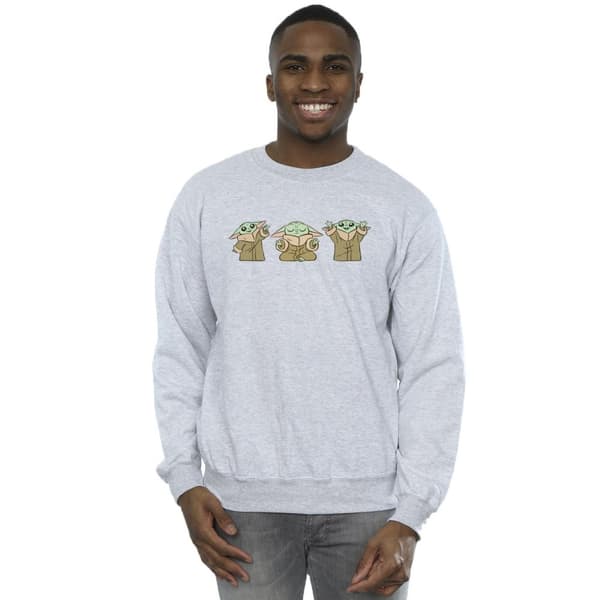Star Wars Mens The Mandalorian Grogu Poses Sweatshirt