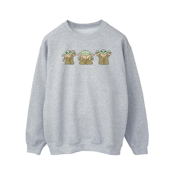 Star Wars Mens The Mandalorian Grogu Poses Sweatshirt