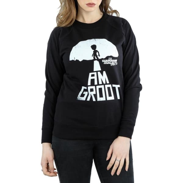 Marvel Womens/Ladies Guardians Of The Galaxy I Am Groot White Sweatshirt