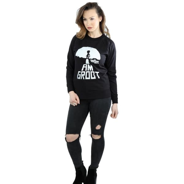 Marvel Womens/Ladies Guardians Of The Galaxy I Am Groot White Sweatshirt