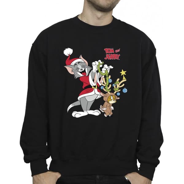 Tom & Jerry Mens Christmas Reindeer Sweatshirt
