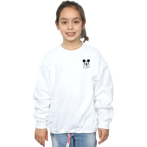 Disney Girls Mickey Mouse Dont Speak Breast Print Sweatshirt