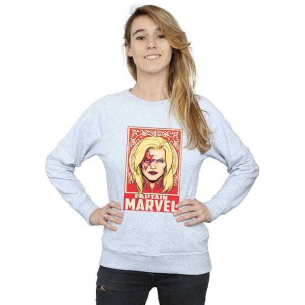 Marvel Sweatshirt med Captain Marvel-ornament för damer/kvinnor
