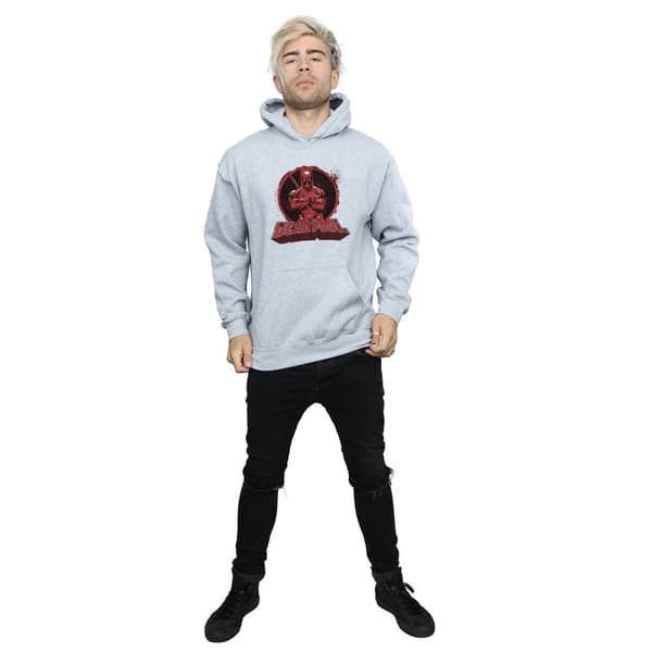 Marvel Mens Deadpool Crossed Arms Logo Hoodie