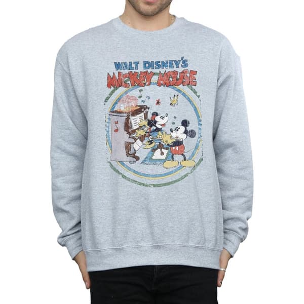 Disney Mens Mickey Mouse Piano Sweatshirt