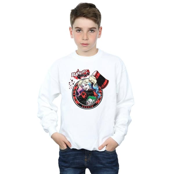 DC Comics Boys Harley Quinn Joker Patch Sweatshirt